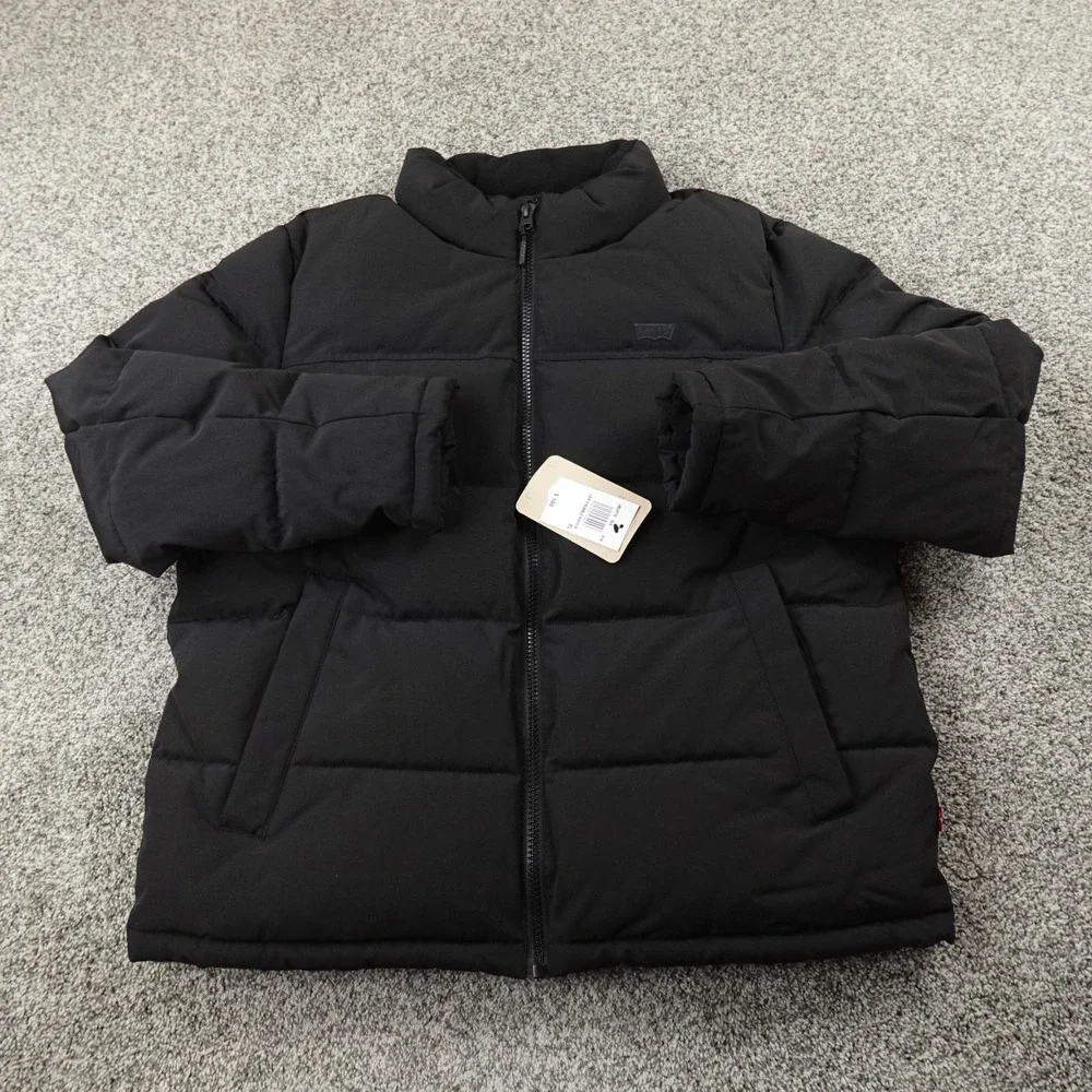 NEW Levis‎ Jacket Mens XL Black Quilted Puffer Coat Zip Insulated Windbreaker